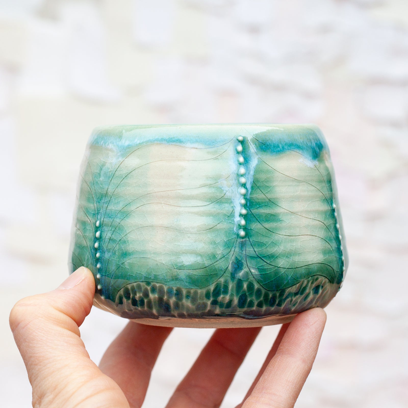 Flow Etched Tumbler in Lagoon