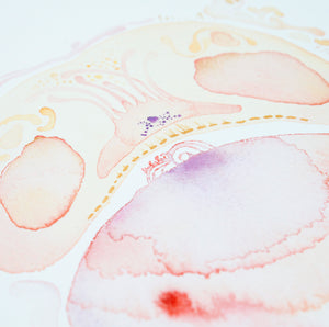 Present Breath, watercolor on paper